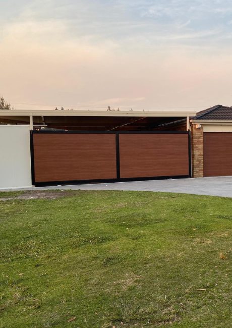 Custom sliding gate and garage matching