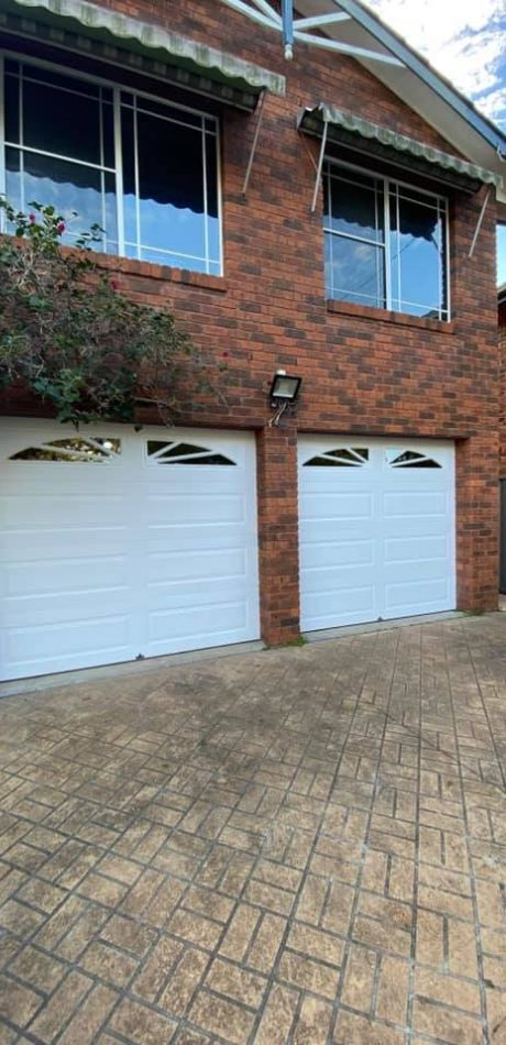 insert garage door into garage